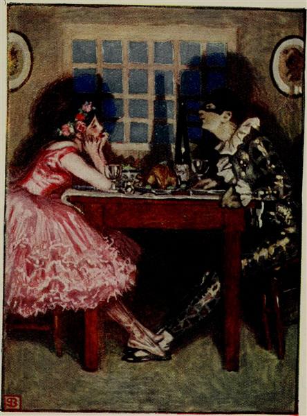 Pagliacci - 'columbine and Harlequin at Supper', 1910 - Byam Shaw