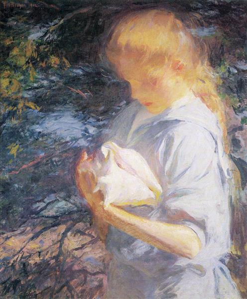 Eleanor Holding a Shell, 1902 - Frank W. Benson