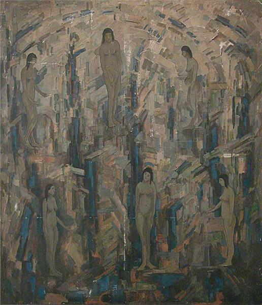 Six Nudes in a Landscape, 1915 - Harry Phelan Gibb