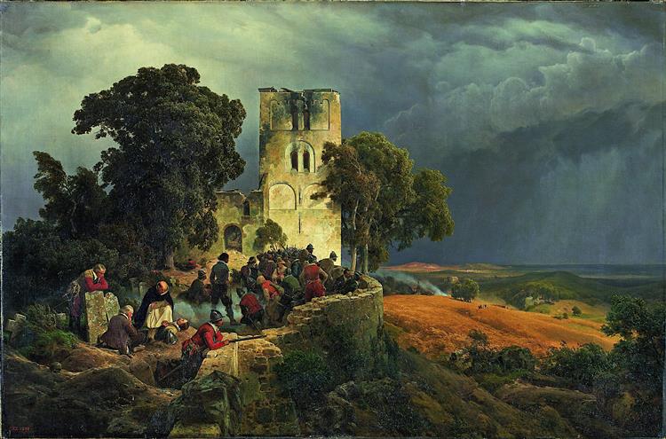 The Siege (defense of a Church Courtyard During the Thirty Years’ War), 1848 - Karl Lessing