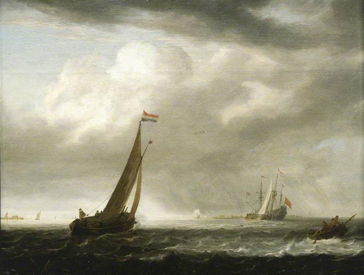 A Squally Day in a Dutch Estuary, c.1645 - Симон де Влигер