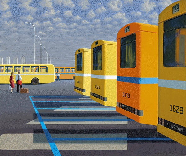 The City Bus Station, 1986 - Jeffrey Smart