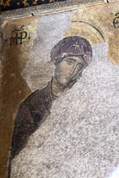 Virgin Mary on Deesis Mosaic, c.1261 - 拜占庭馬賽克藝術