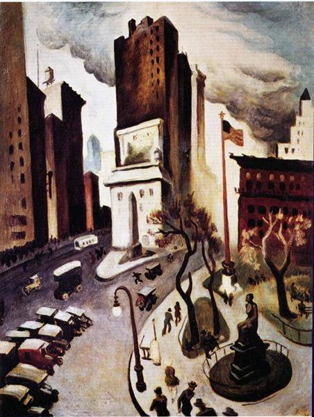 Madison Square Park in New York, City in the Early 1920's, 1920 - Thomas Hart Benton
