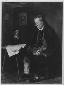 Sitting Musician (The Old Violinist) - Wilhelm Trübner