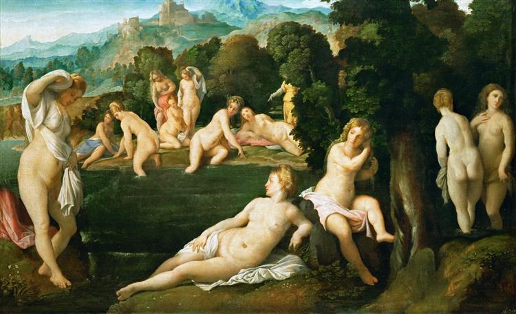 Diana and Callisto, c.1525 - c.1528 - Jacopo Palma, o Velho