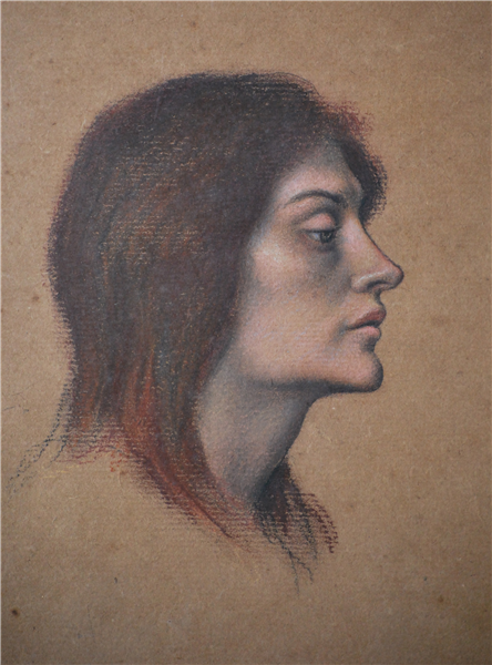 Ескіз жіночої голови роботи "Любовне зілля", 1903 - Евелін де Морган