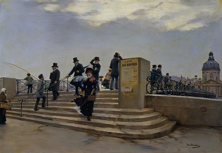 A Windy Day on the Pont des Arts, c.1880 - Жан Беро