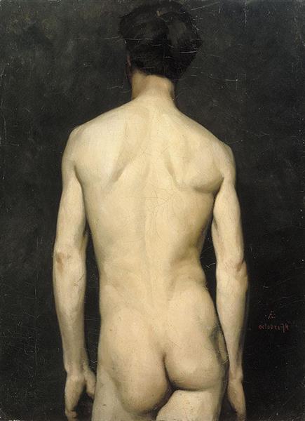 Male Model, academy study, 1874 - Albert Edelfelt