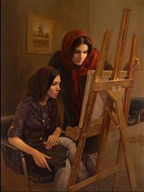 Painting in Progress - Reza Rahimi Lasko
