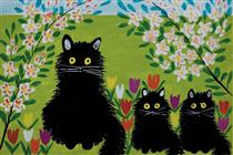 Three Black Cats - Maud Lewis