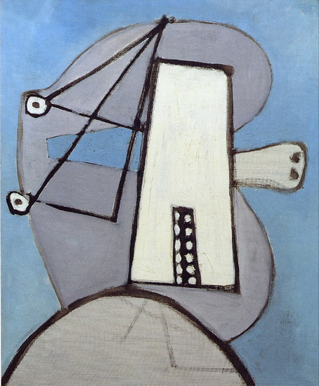 Head in blue background, 1929 - 畢卡索