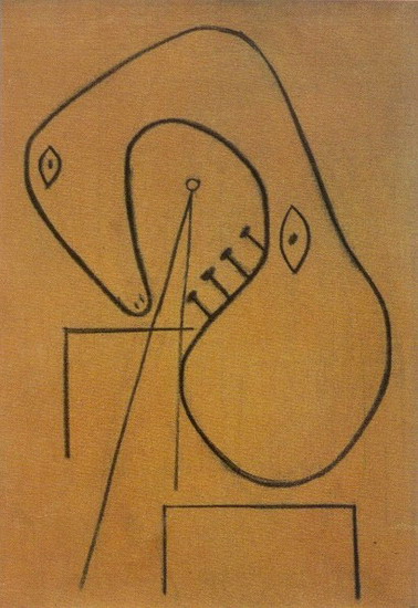 Head in red background, 1930 - Пабло Пикассо