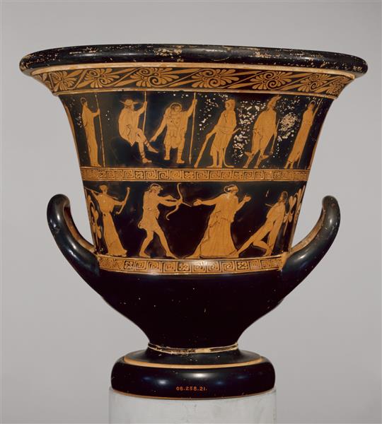 Terracotta Calyx Krater (bowl for Mixing Wine and Water), c.440 公元前 - 古希臘陶器