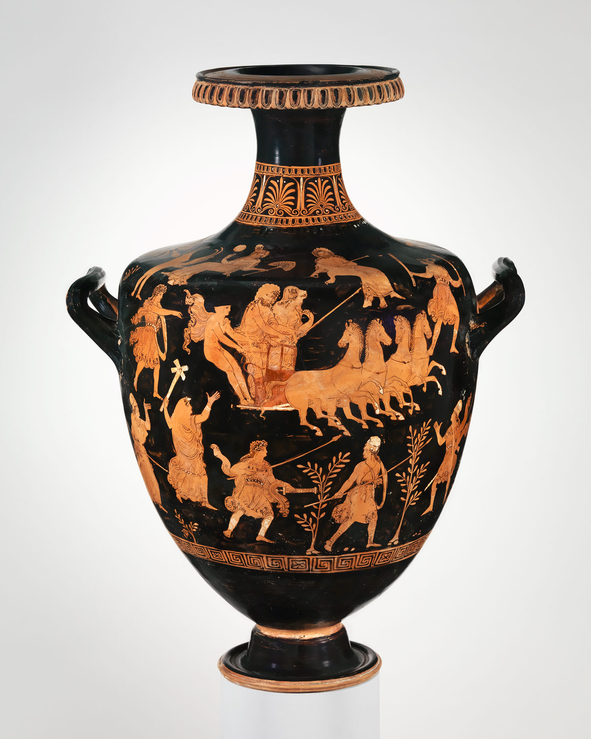 Ceramic Vase Hades with Persephone on Chariot Red Figure Hermes and Hecate 