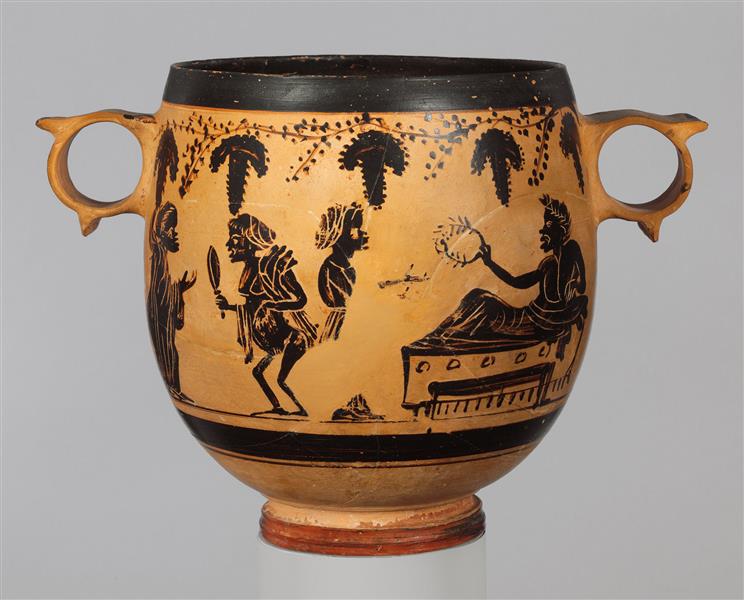 Terracotta Skyphos (deep Drinking Cup), c.350 BC - Ancient Greek Pottery