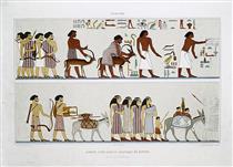 Peinture : arrivée d'une famille asiatique en Égypte (Beni Haçen - XIIe. dynastie) - Émile Prisse d’Avesnes