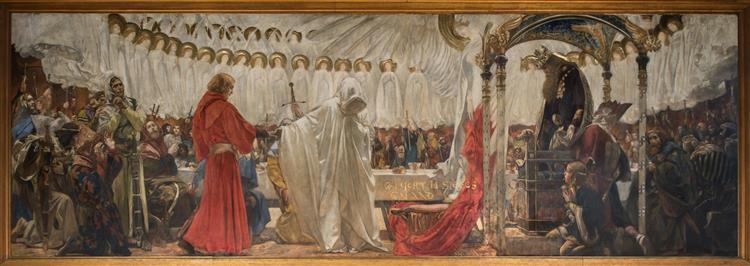 The Arthurian Round Table and the fable of the Seat Perilous, c.1893 - c.1895 - Edwin Austin Abbey