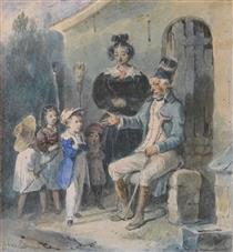 Le Vieux Grognard racontant ses Épopées - Charlet