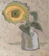 Sunflower in white vase - Elena Bontea