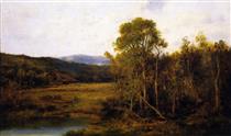 Landscape with Pond and Cabin - Александр Хельвиг Вайент