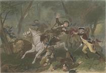 The Death of British Major Patrick Ferguson at the Battle of Kings Mountain During the American Revolutionary War, October 7, 1780 - Alonzo Chappel