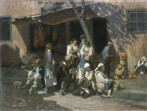 Peasant women at the market in Sofia - Антон Митов