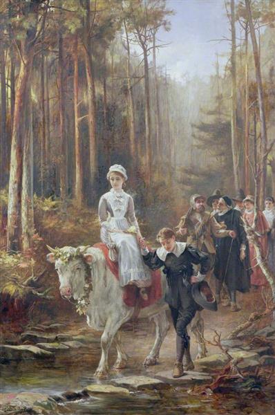 Priscilla, the Courtship of Miles Standish, 1885 - Laslett John Pott