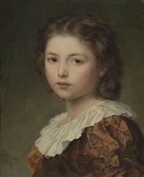Portrait of a Young Girl - Людвиг Кнаус