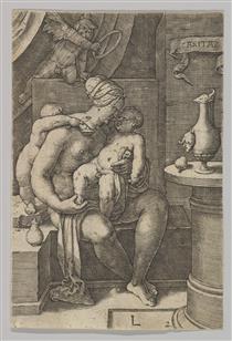 Charity, from the Series the Virtues - Lucas van Leyden