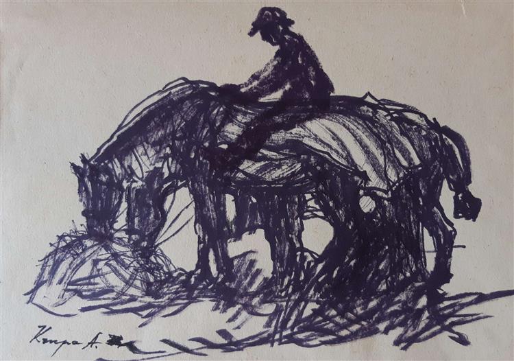 Horses Resting, 1973 - Alfred Krupa