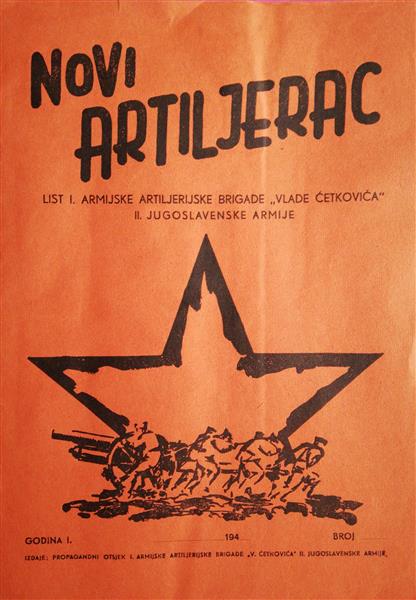 Cover design of the New artilleryman partisan magazine, 1945 - Alfred Krupa