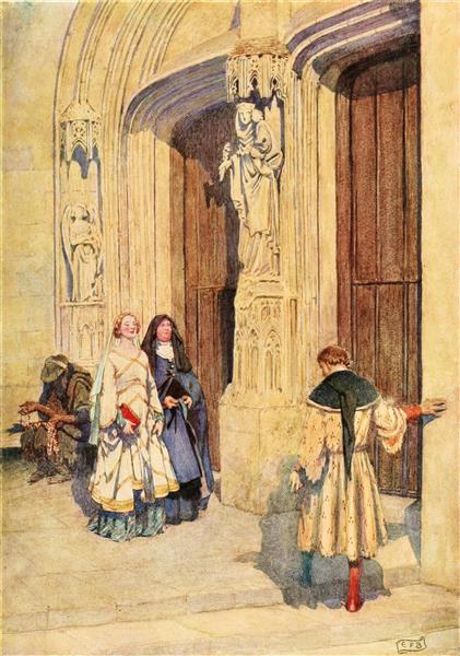Petrarch and Laura at Avignon, 1919 - Eleanor Fortescue-Brickdale