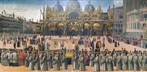 Procession of the True Cross (Procession in St. Mark's Square) - Gentile Bellini