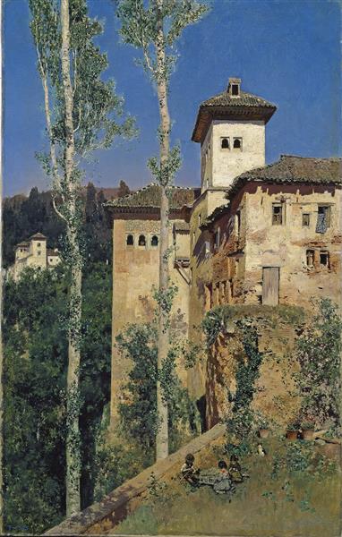 The Tower of the Ladies in the Alhambra in Granada, 1871 - Martín Rico