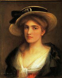 Young Woman in a Hat - Albert Lynch
