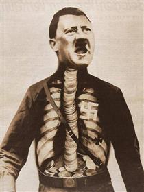 Adolf the Übermensch: Swallows gold and spouts junk, AIZ 11. no. 29, July 17 - John Heartfield