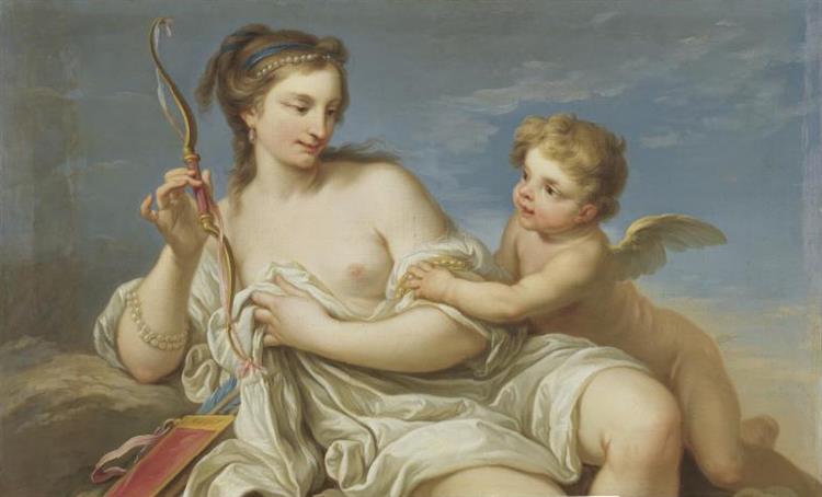 Venus and Cupid - Шарль-Андре ван Лоо