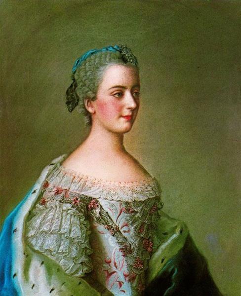 Portrait of Princess Isabella of Parma or her mother Louise Élisabeth of France, c.1750 - c.1755 - Jean-Étienne Liotard