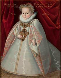 Portrait of Anna Maria Vasa, daughter of King Sigismund III of Poland - Мартін Кобер