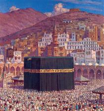 Prayer Around The Sacred Temple Of The Kaâba In Mekka - Étienne Dinet