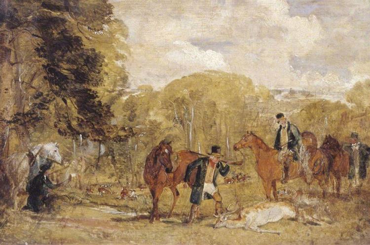 Sketch for Buck-shooting in Windsor Great Park, 1825 - Джон Фредерик Льюис
