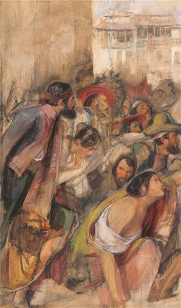 Study for the Proclamation of Don Carlos, 1834 - 1838 - Джон Фредерик Льюис