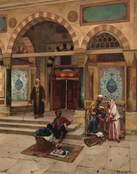 Outside the Mosque - Rudolf Ernst