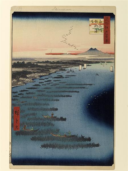 109. Minami Shinagawa and Samezu Coast, 1857 - Утаґава Хіросіґе