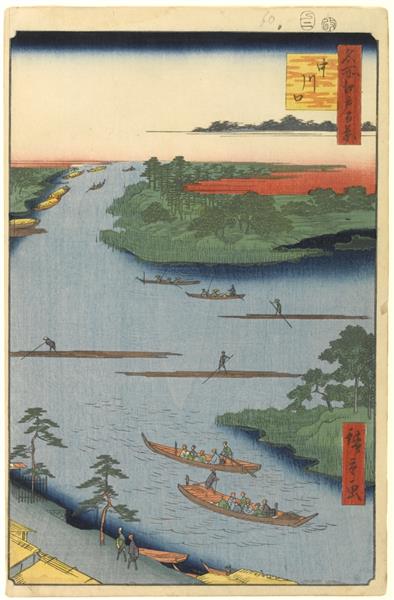 70 (60) The Mouth of the Nakagawa River, 1857 - Утагава Хиросигэ