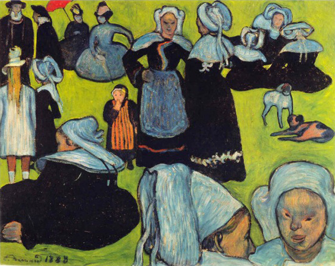 Breton Women in the Meadow, 1888 - Эмиль Бернар