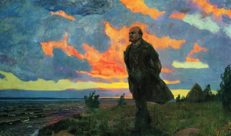Lenin in Razliv in 1917 - Рылов Аркадий Александрович