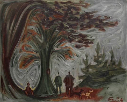 Myslivci pod stromem, 1937 - Josef Capek