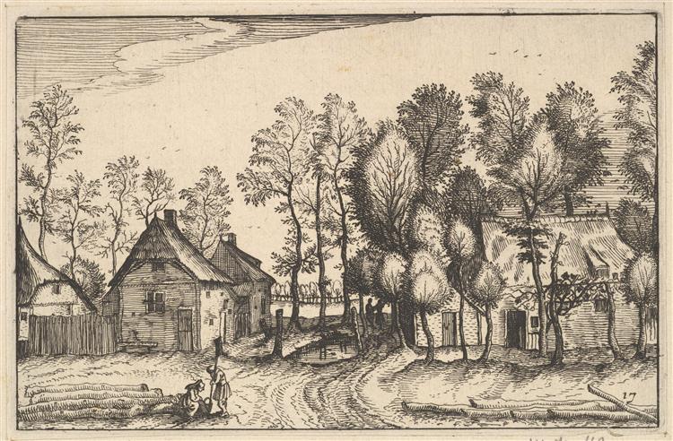 Landscape with Hewed Trees, Plate17 from Regiunculae Et Villae Aliquot Ducatus Brabantiae, c.1610 - Maître des Petits Paysages